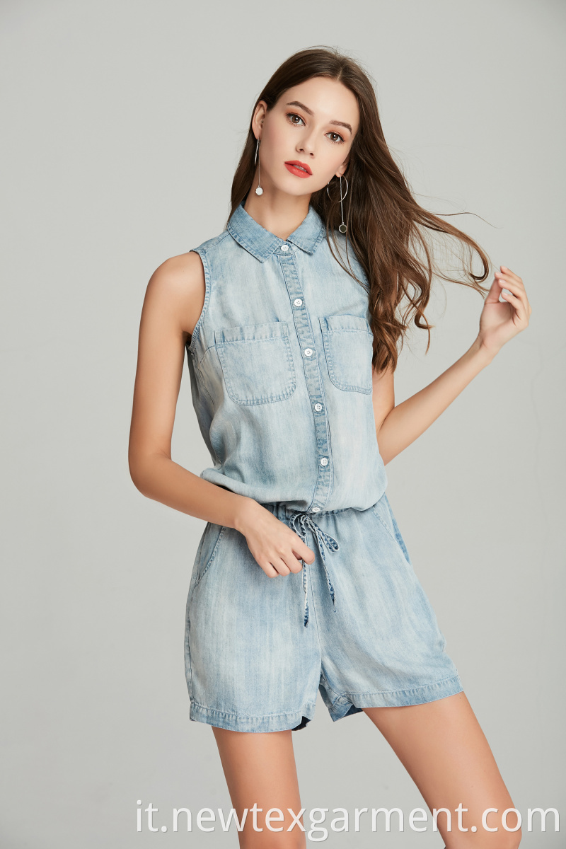 LADIES DENIM SHORTALL